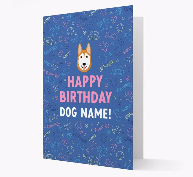 Happy Birthday Treats Pattern: Personalised {breedFullName} Card